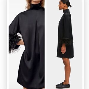 Sleeper Party Shirt Dress with Detachable Ostrich Feather 100% NWT $369